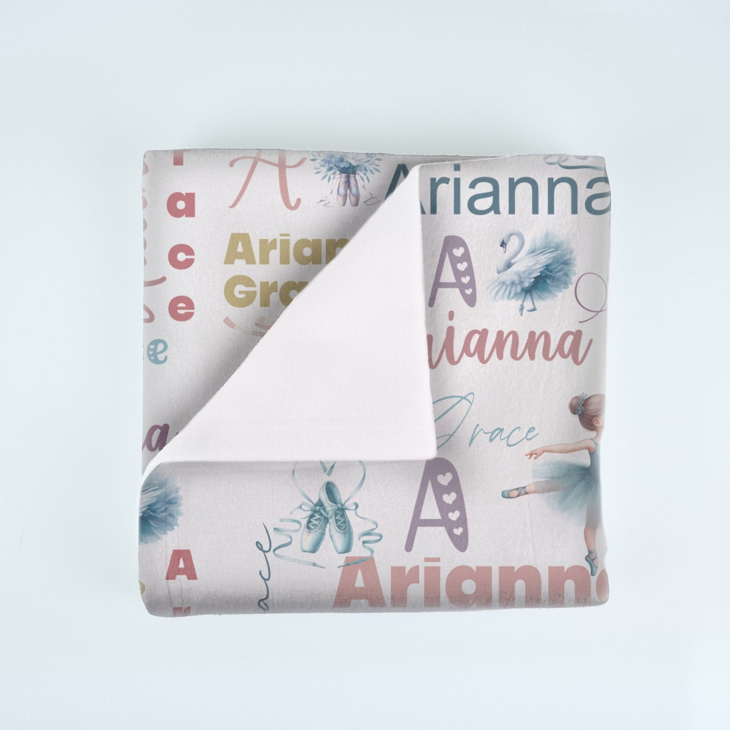 Blue Ballerina Name Blanket (B073)