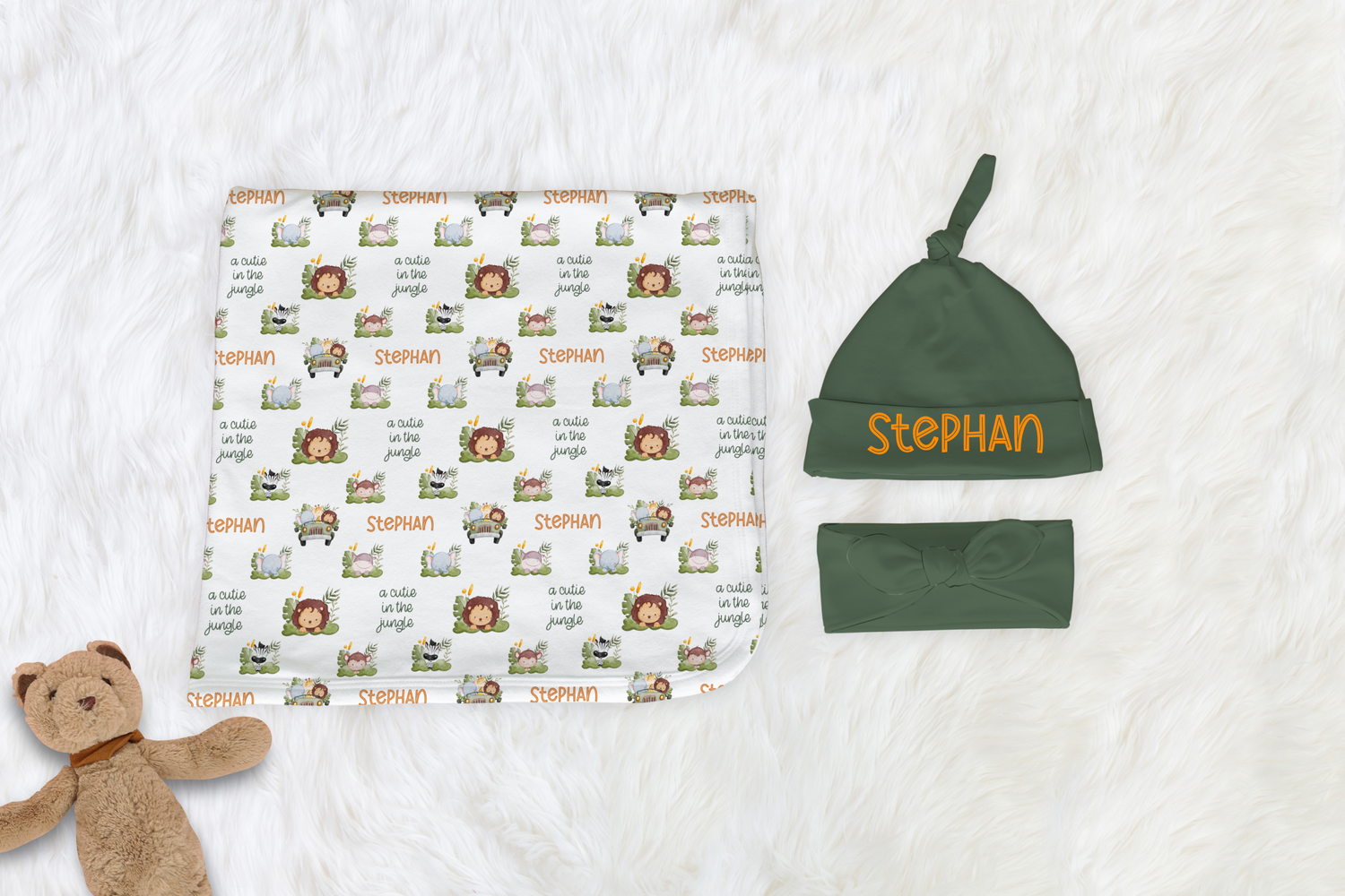 Cutie in the Jungle Swaddle Set (B027)