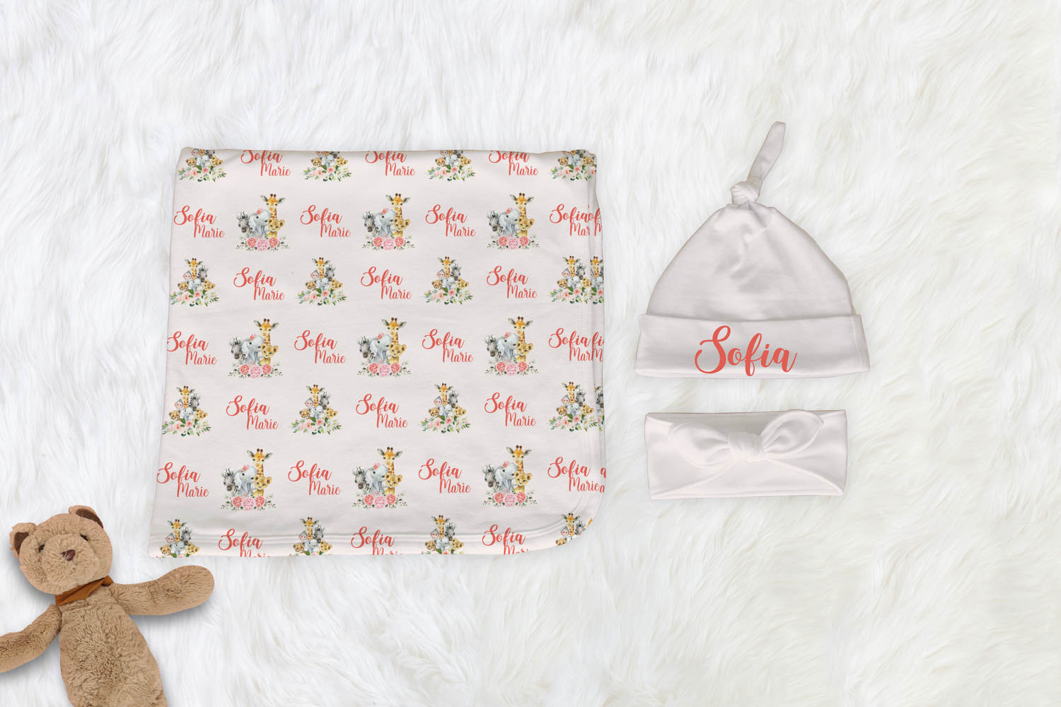Floral Safari Swaddle Set (B109)