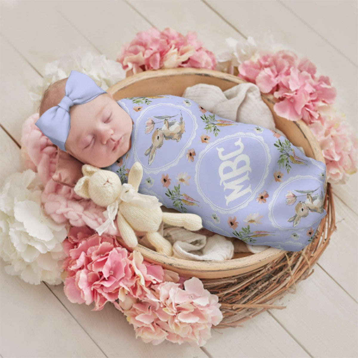Vintage Storybook Bunny Swaddle Set (B301)